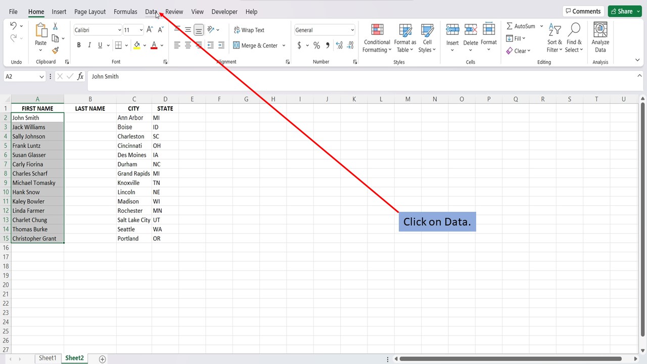 How To Split First And Last Name Into Two Columns in excel