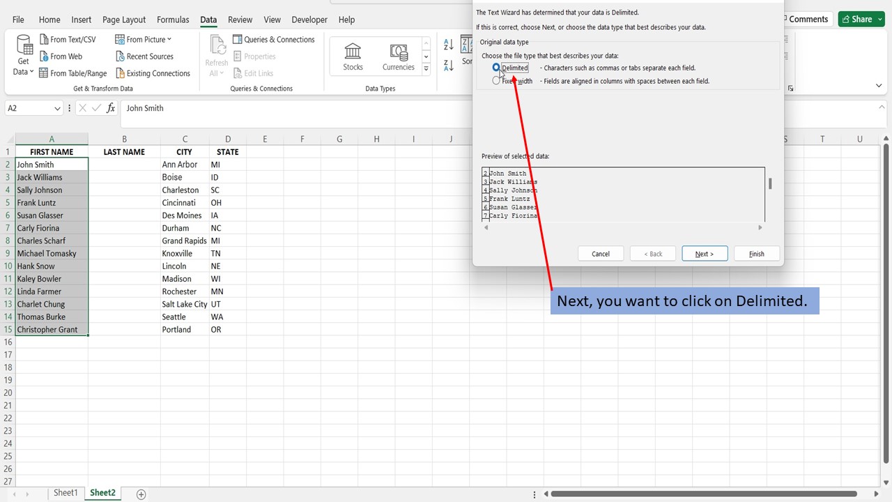 How To Split First And Last Name Into Two Columns in excel