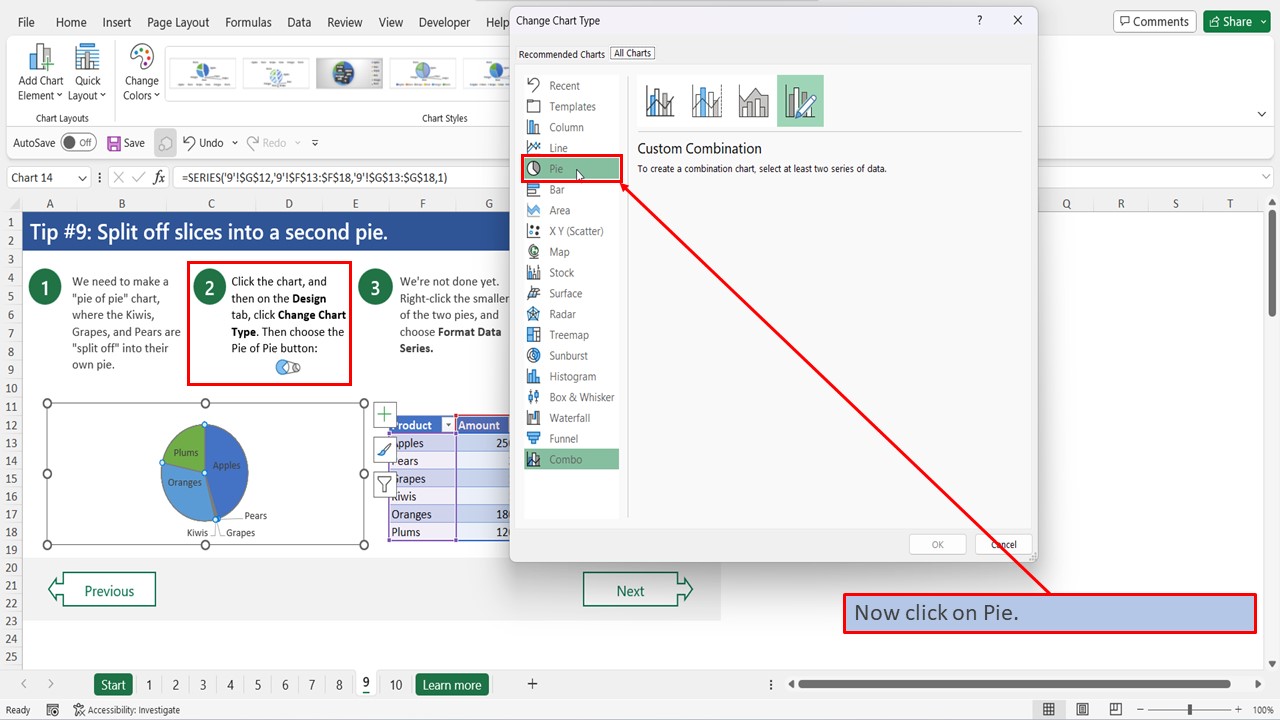 Ten Tips For Excel Charts | Tip # 9 | Split off slices into a second pie