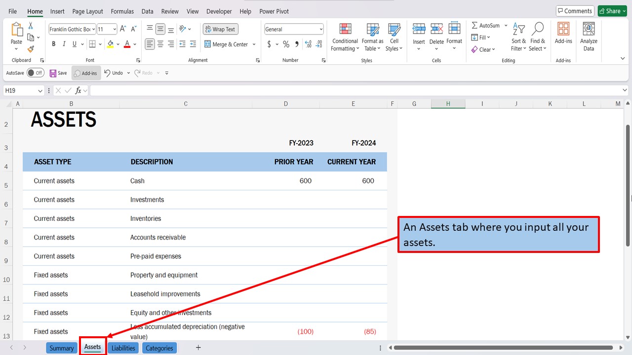 How to Create a Balance Sheet Template in Excel 365 | Step-by-Step Guide