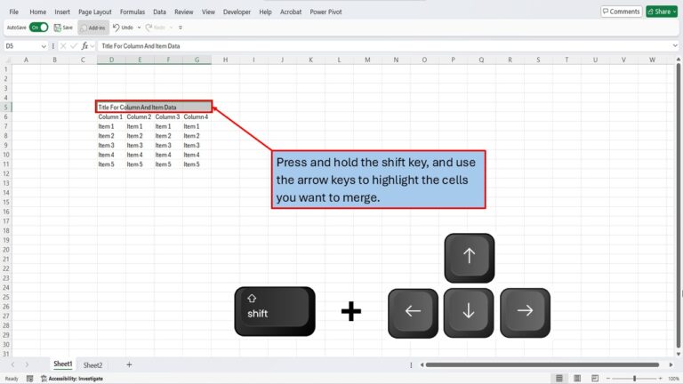How to Merge Cells in Excel Using Only Shortcut Keys