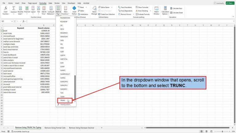 How To Remove Numbers After the Decimal in Excel