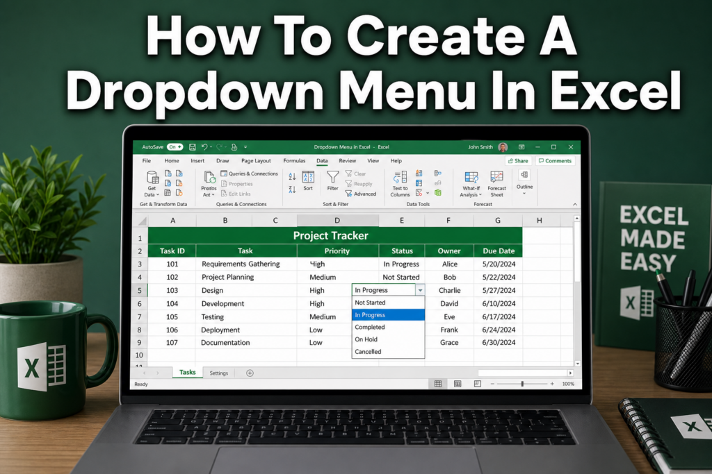 how to create a dropdown menu in excel