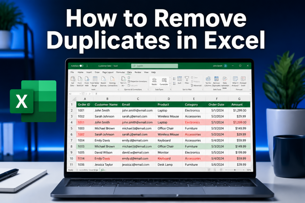 how to remove duplicates in excel