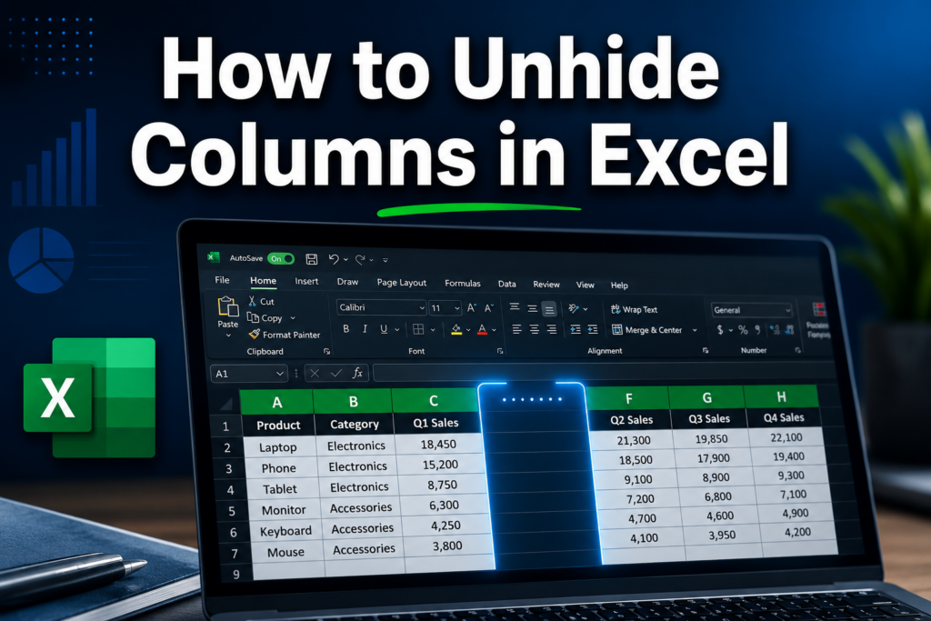 how to unhide columns in excel