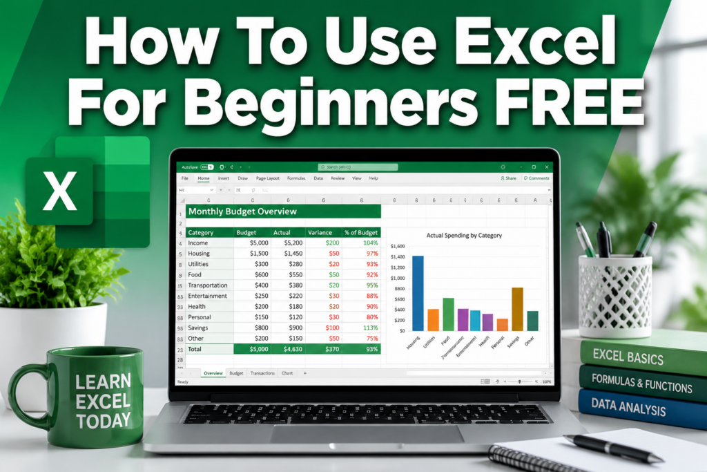 how to use excel for beginners free