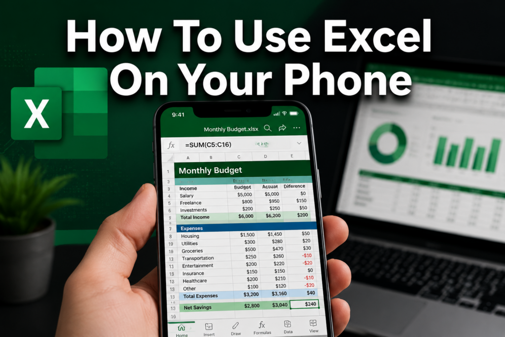 how to use excel in phone