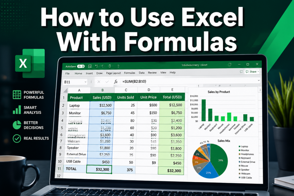 how to use excel with formulas