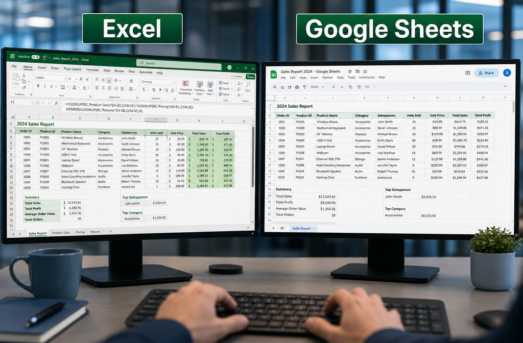 What's the Difference Between Excel and Google Sheets?