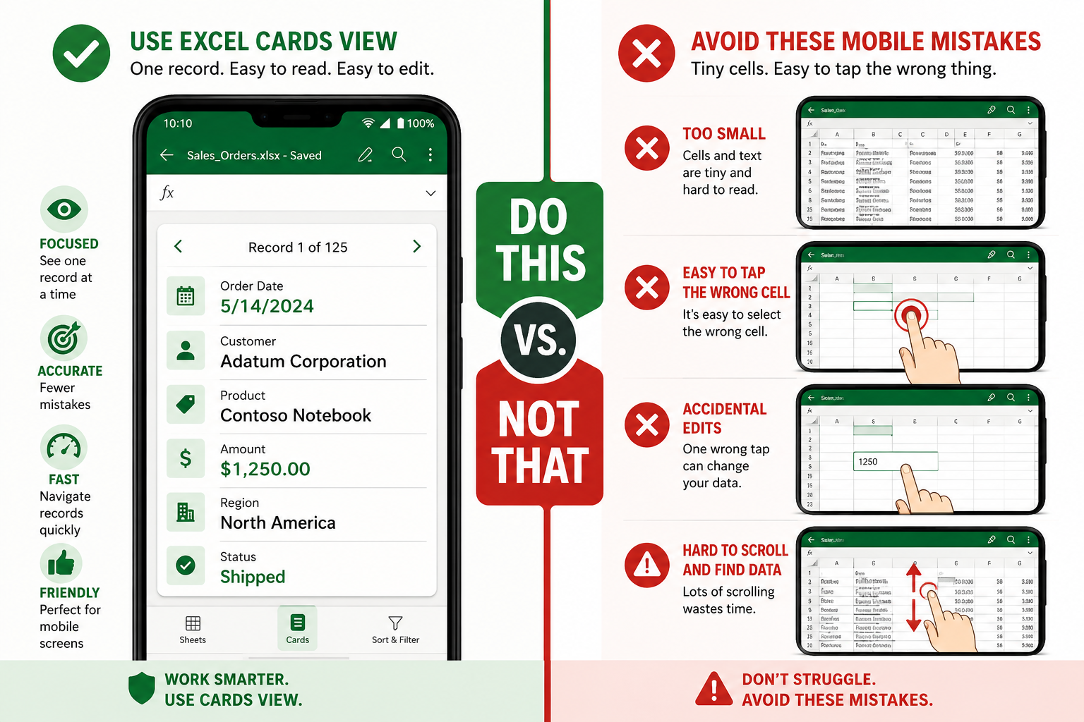 Tips for Typing in Excel on a Small Screen