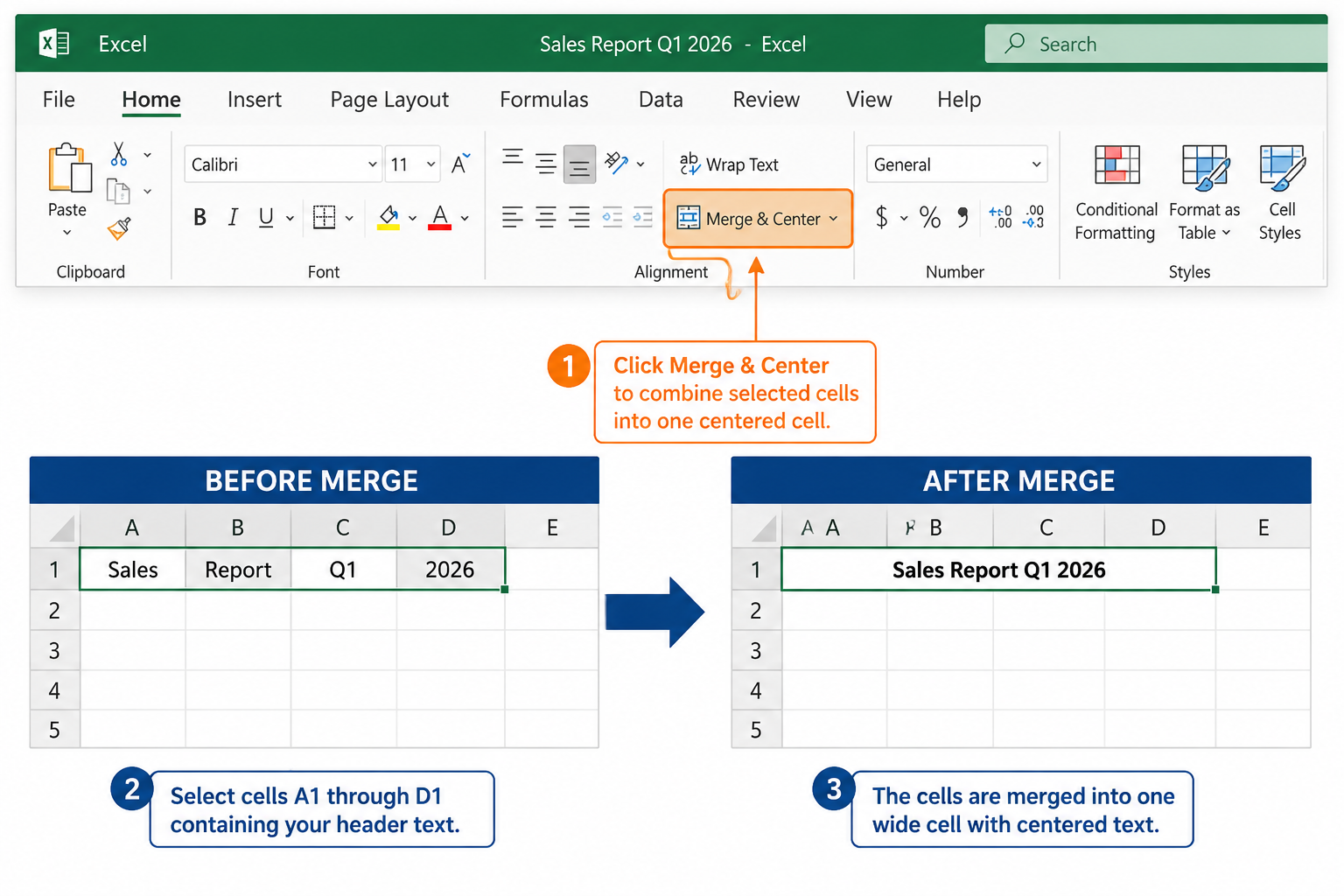 How to Merge Cells in Excel: Step-by-Step