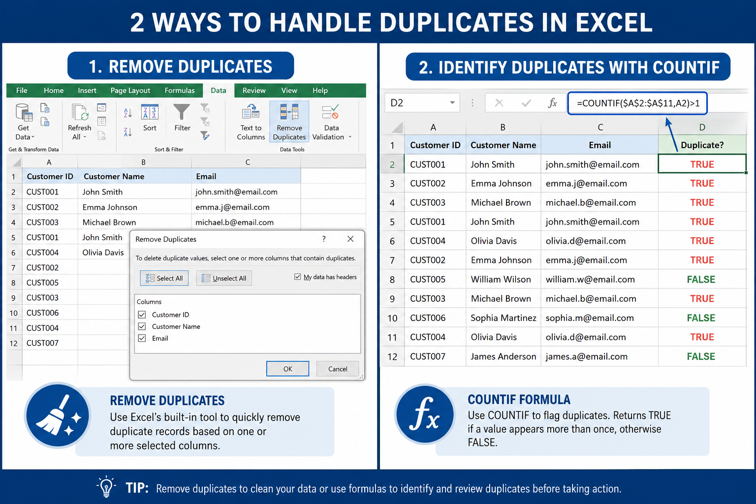 How to Remove Duplicates in Excel