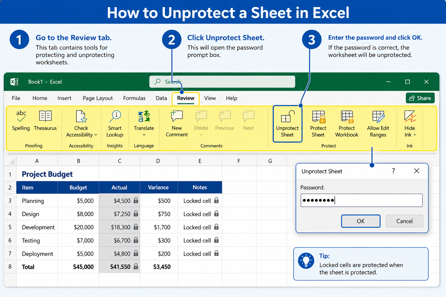 How to Unprotect an Excel Sheet (When You Know the Password)