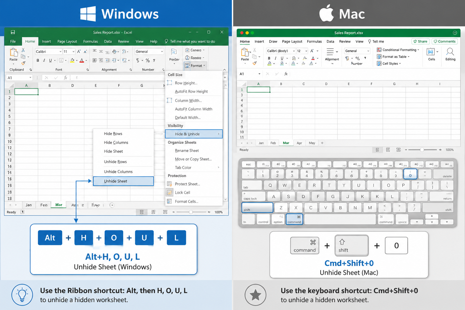 How to Unhide Columns in Excel Without Right-Click (Keyboard Shortcuts)