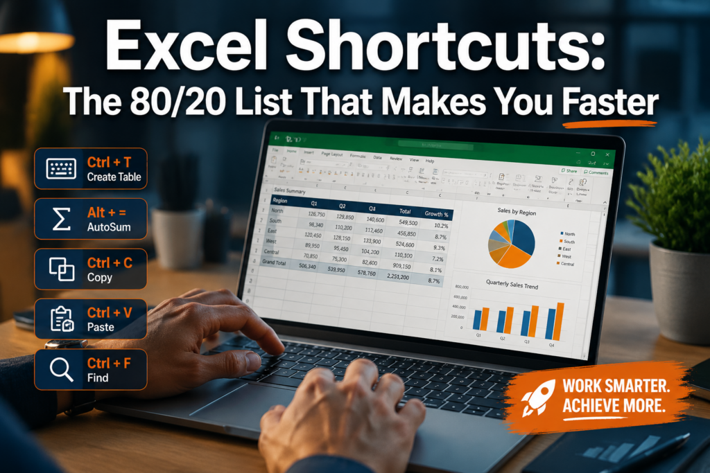 Excel Keyboard Shortcuts for Busy Professionals: The 80/20 List That Makes You Faster