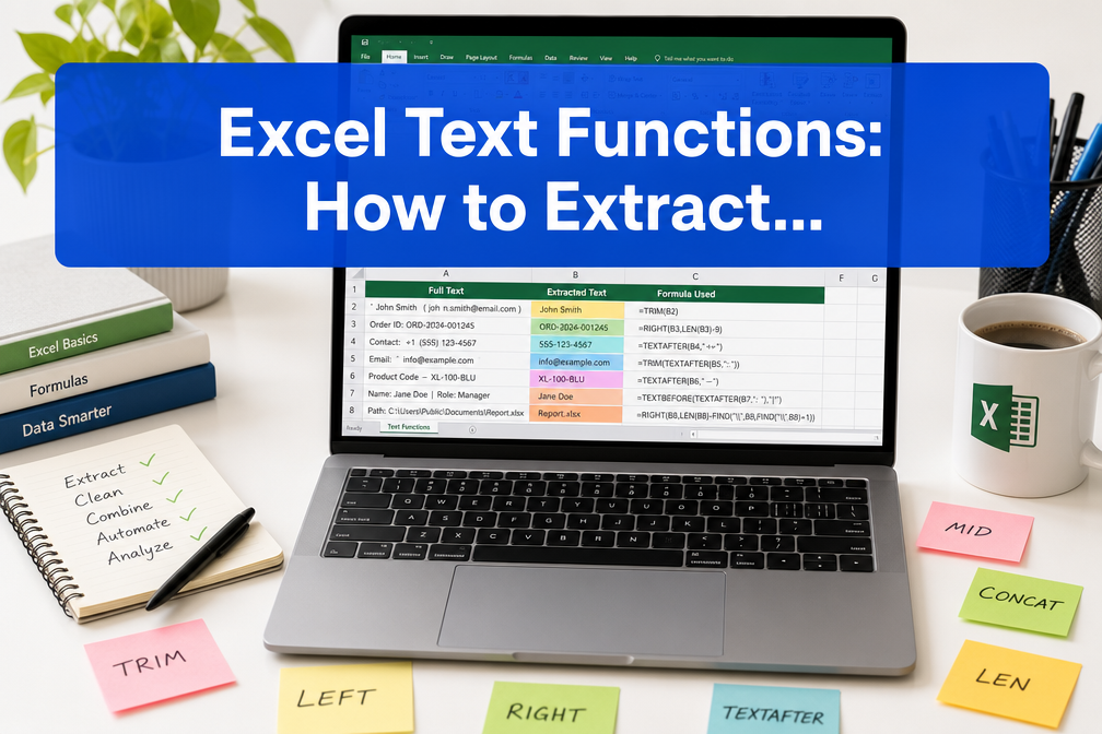 Excel Text Functions: How to Extract, Combine, and Clean Text