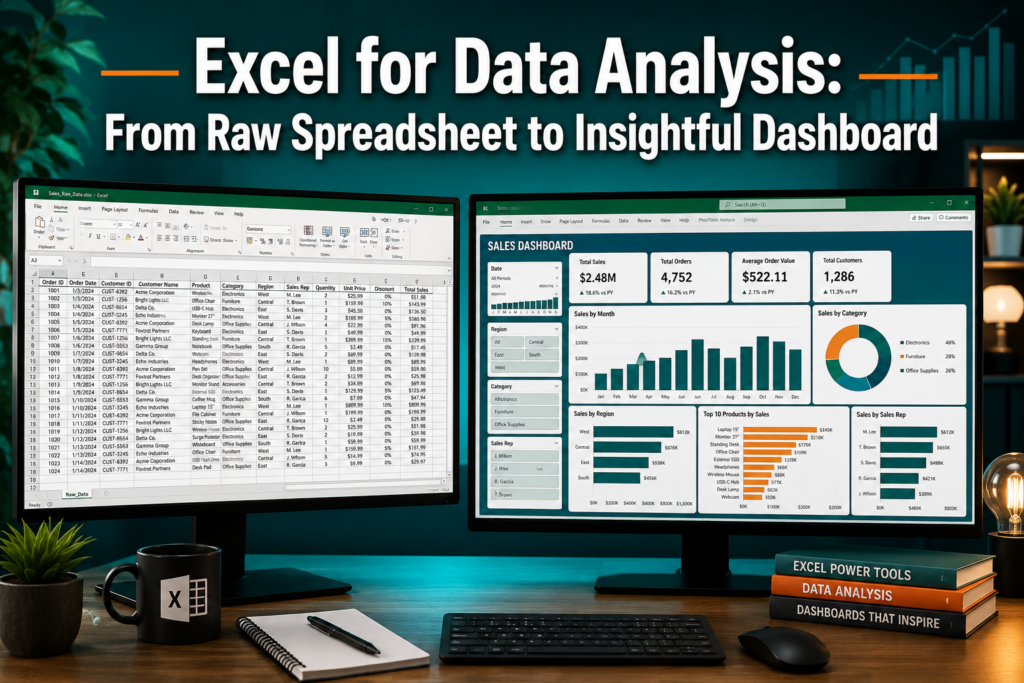 Excel for Data Analysis: From Raw Spreadsheet to Insightful Dashboard