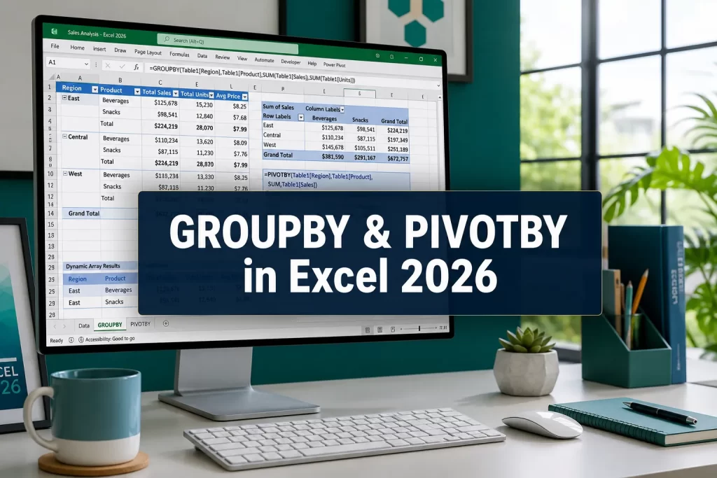 GROUPBY and PIVOTBY in Excel: Build Dynamic Reports Without PivotTables (2026 Hands-On Guide)