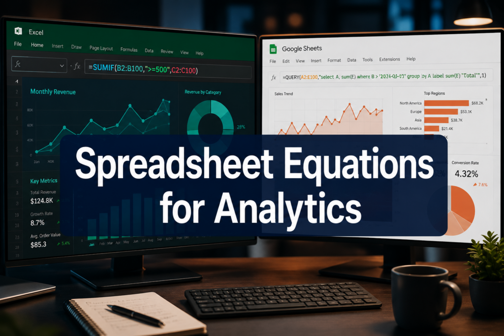 Spreadsheet Equations for Real Analytics: How to Build Reusable Calculation Blocks in Excel and Google Sheets