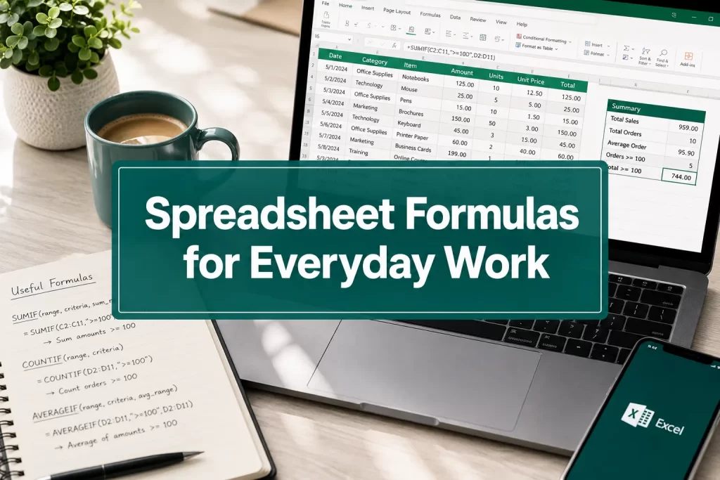 Spreadsheet Formulas for Everyday Work: 25 Core Equations You Should Master in Excel and Google Sheets