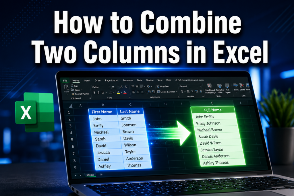 how to combine two columns in excel