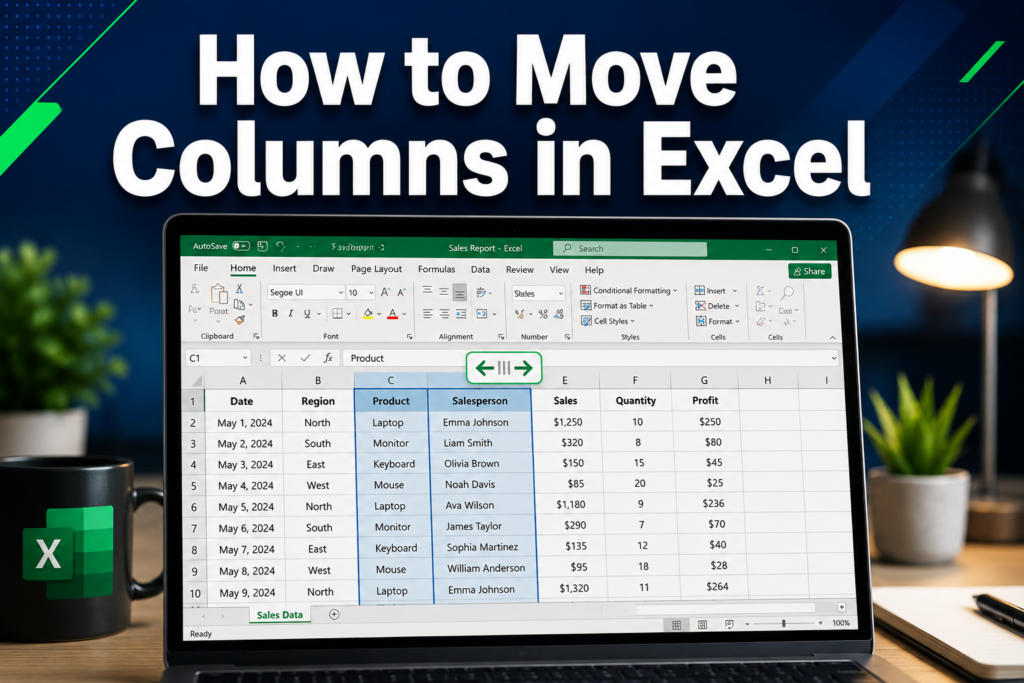 how to move columns in excel