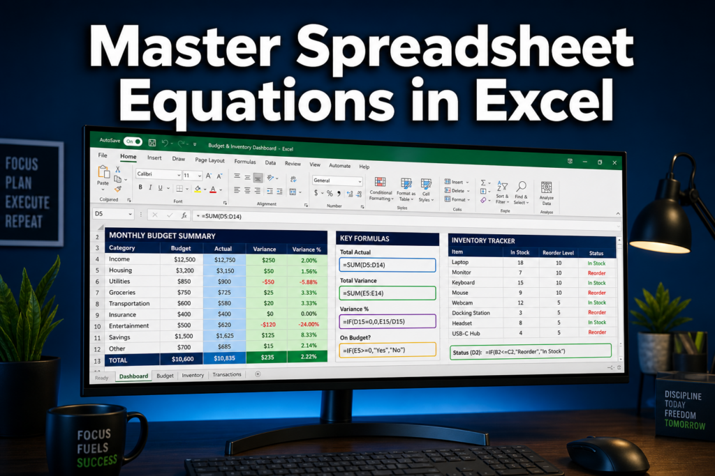Master Spreadsheet Equations in Excel: Step-by-Step Examples for Real Workflows