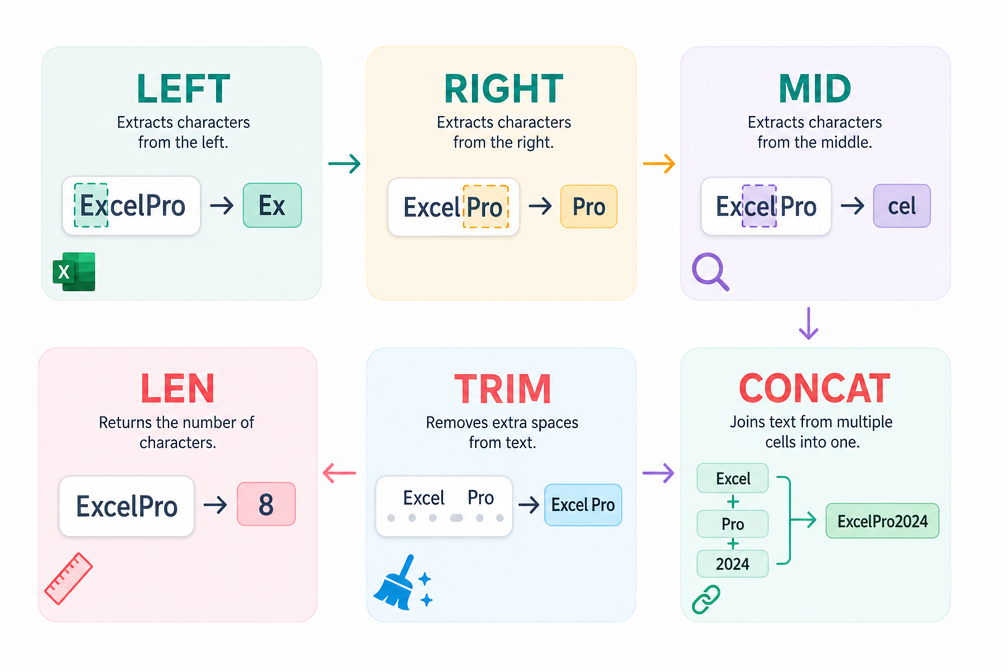 Bright editorial infographic-style landscape () illustration showing a clean white background with colorful pastel icon