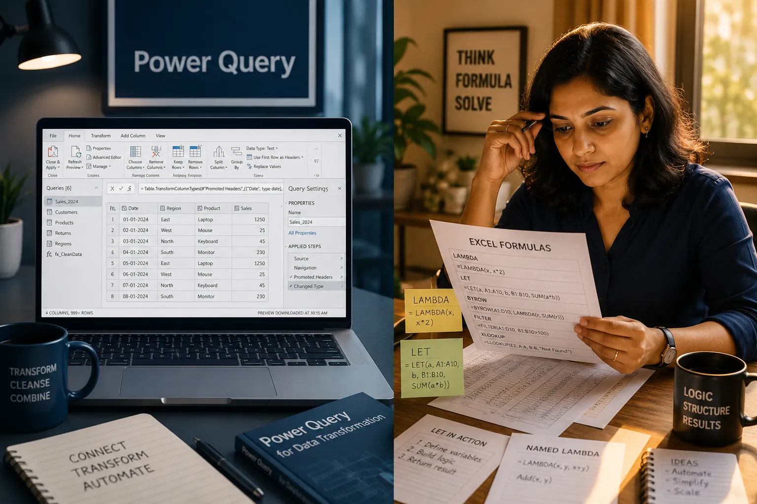 How Do Power Query and Advanced Formulas Compare for Data Transformation?