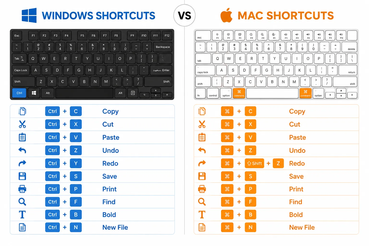 How Do Excel Shortcuts Differ Between Windows and Mac?