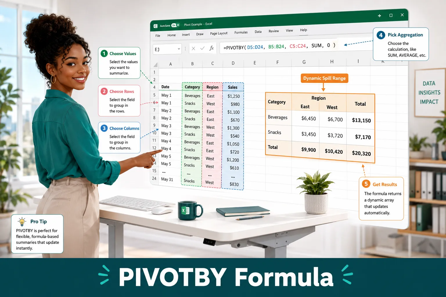 When to Use PIVOTBY vs. GROUPBY